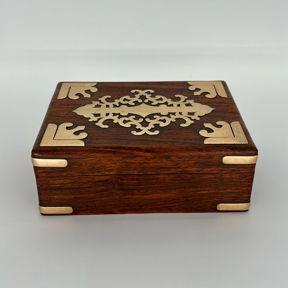 Handcrafted Wood and Brass Box